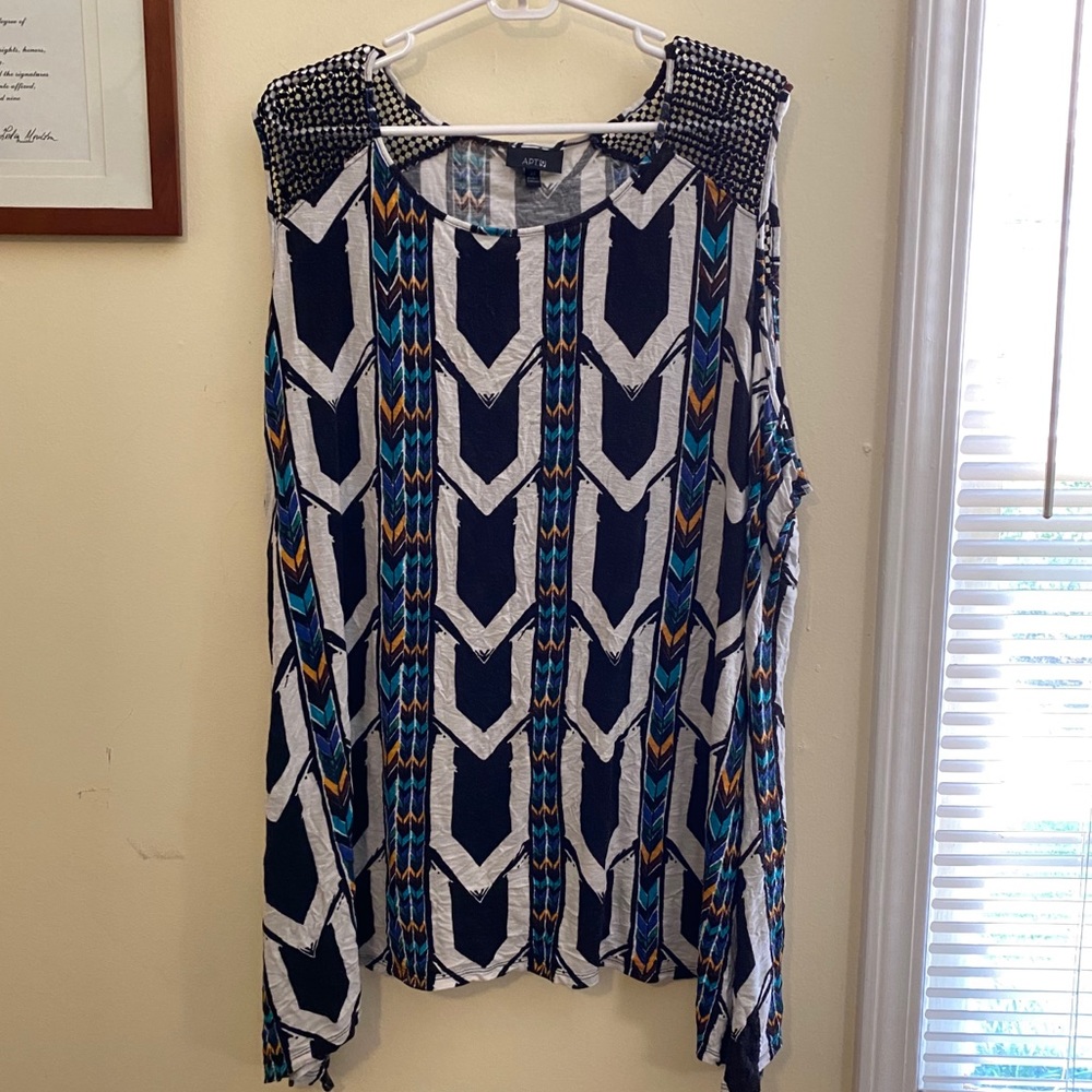 Apt. 9 Sleeveless Handkerchief Hem Blouse 3x